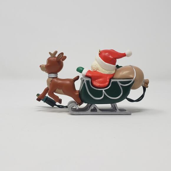 1989 Hallmark Rudolph The Red-Nosed Reindeer Blinking Light Magic Ornament - Picture 5 of 6